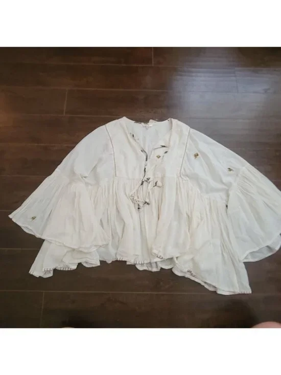 Anthorpologie Nikasha Jamandi Maya Blouse Embroidered Boho Chic Hippie Womens M - Picture 2 of 8